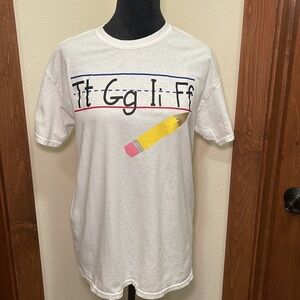 Teacher T-shirt‎ T.G.I.F with pencil. Size Medium.